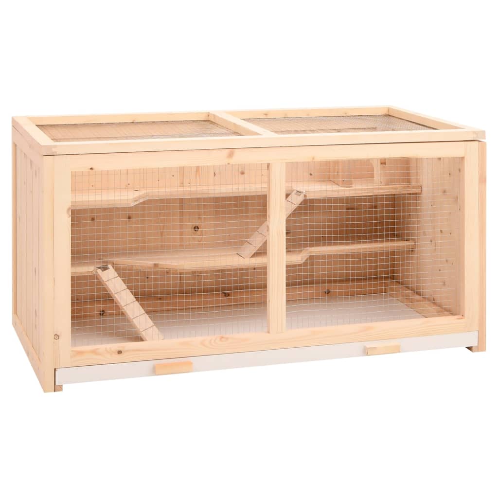 vidaXL Hamster Cage 104x52x54 cm Solid Wood Fir