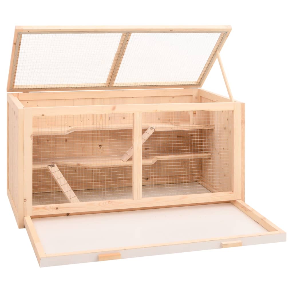 vidaXL Hamster Cage 104x52x54 cm Solid Wood Fir