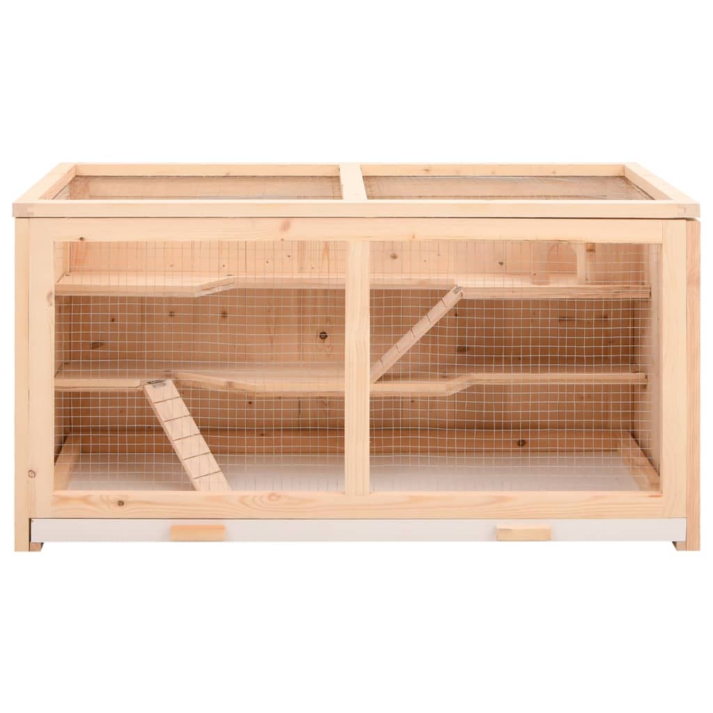 vidaXL Hamster Cage 104x52x54 cm Solid Wood Fir