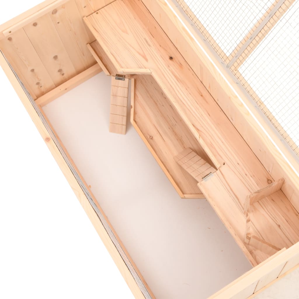 vidaXL Hamster Cage 104x52x54 cm Solid Wood Fir