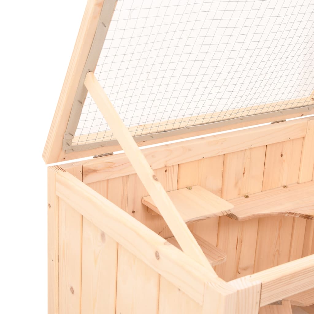 vidaXL Hamster Cage 55x40x80 cm Solid Wood Fir