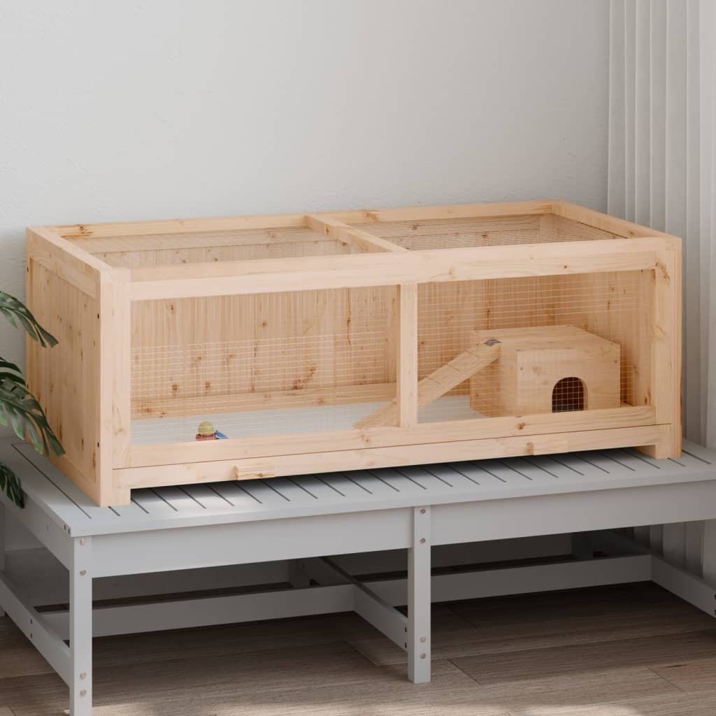 vidaXL Hamster Cage 104x52x38 cm Solid Wood Fir