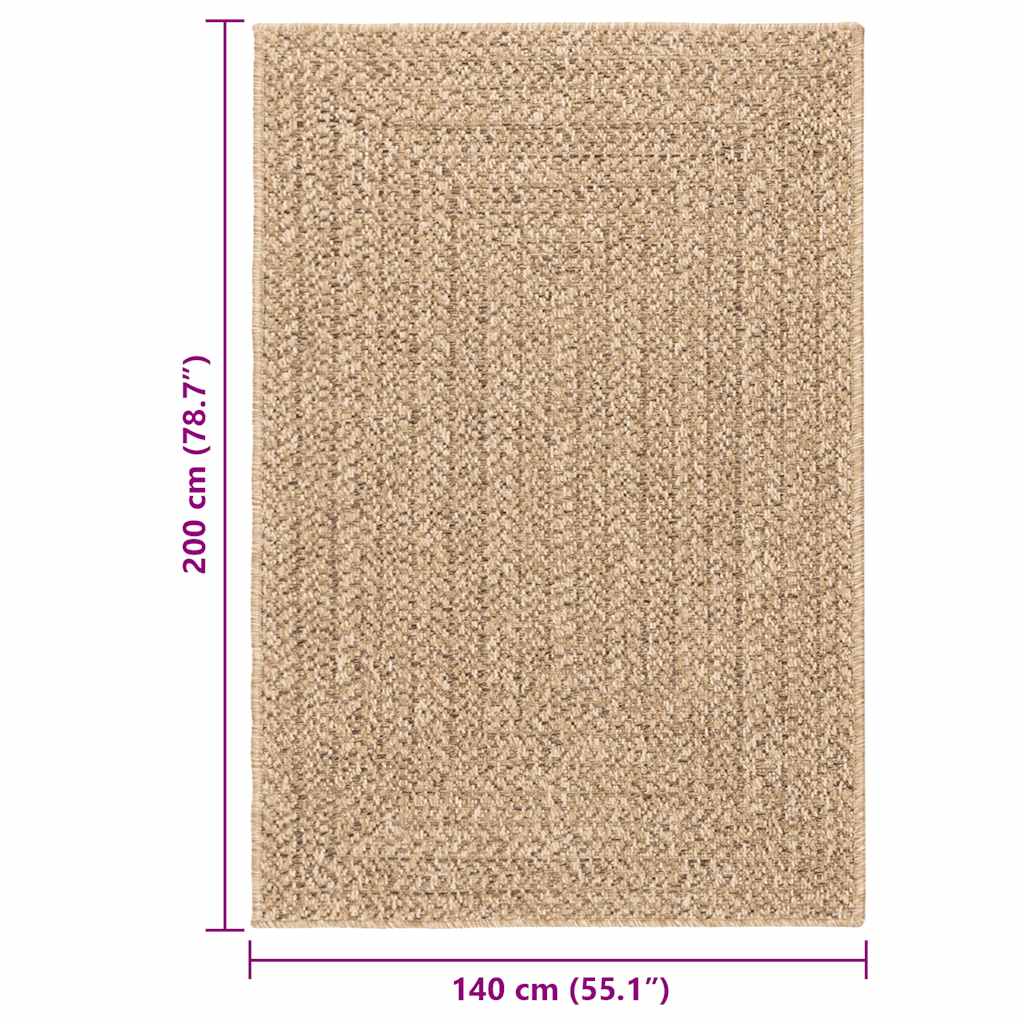Rug ZIZUR 140x200 cm Jute Look Indoor and Outdoor
