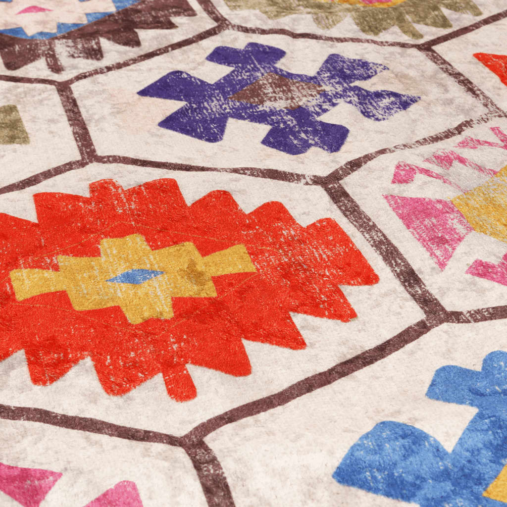 vidaXL Rug Washable Multicolour 160x230 cm Anti Slip