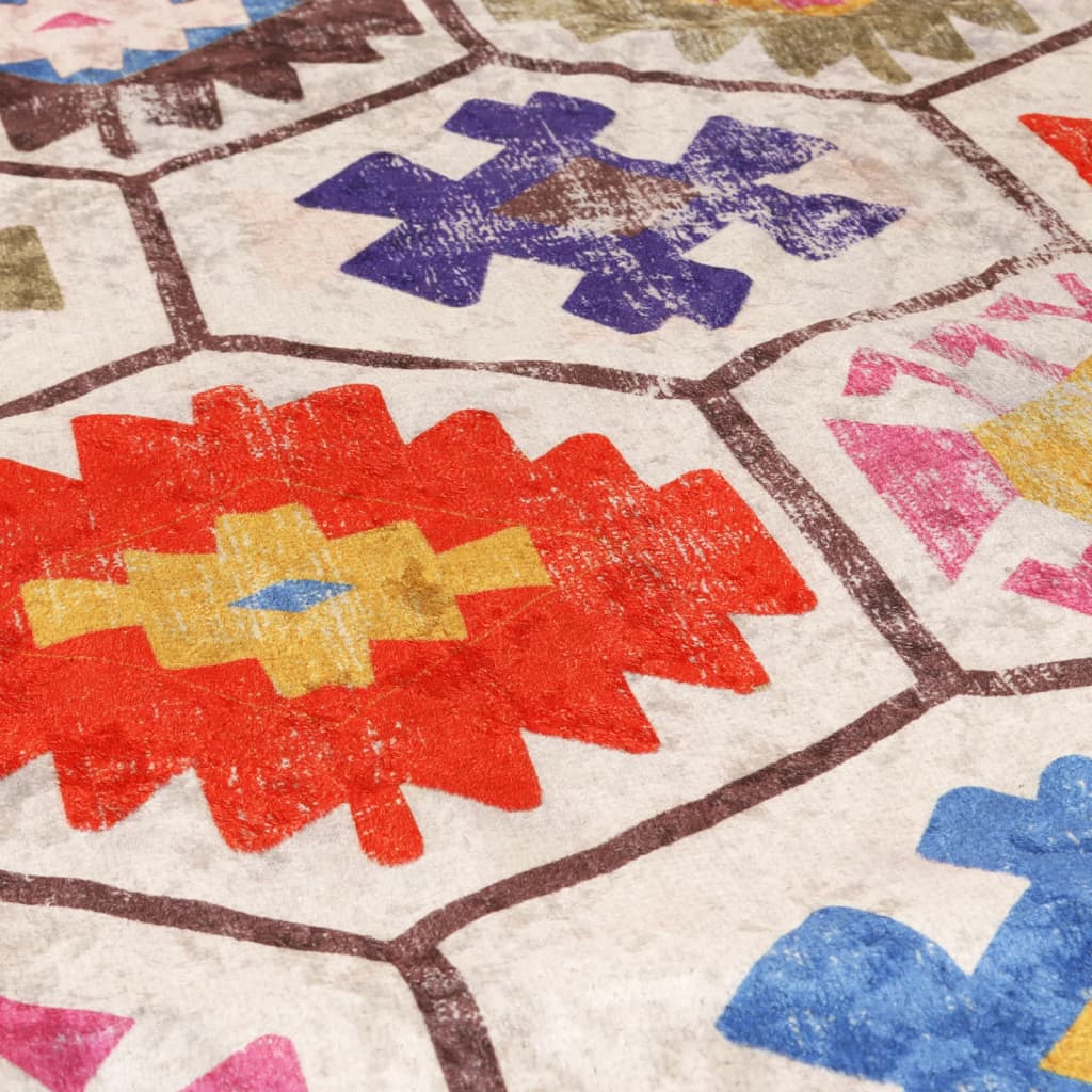 vidaXL Rug Washable Multicolour 190x300 cm Anti Slip