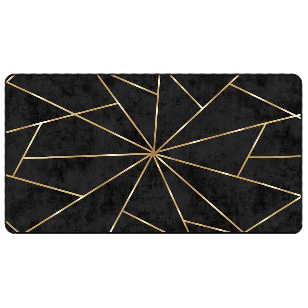 Rug Washable Black and Gold 80x150 cm