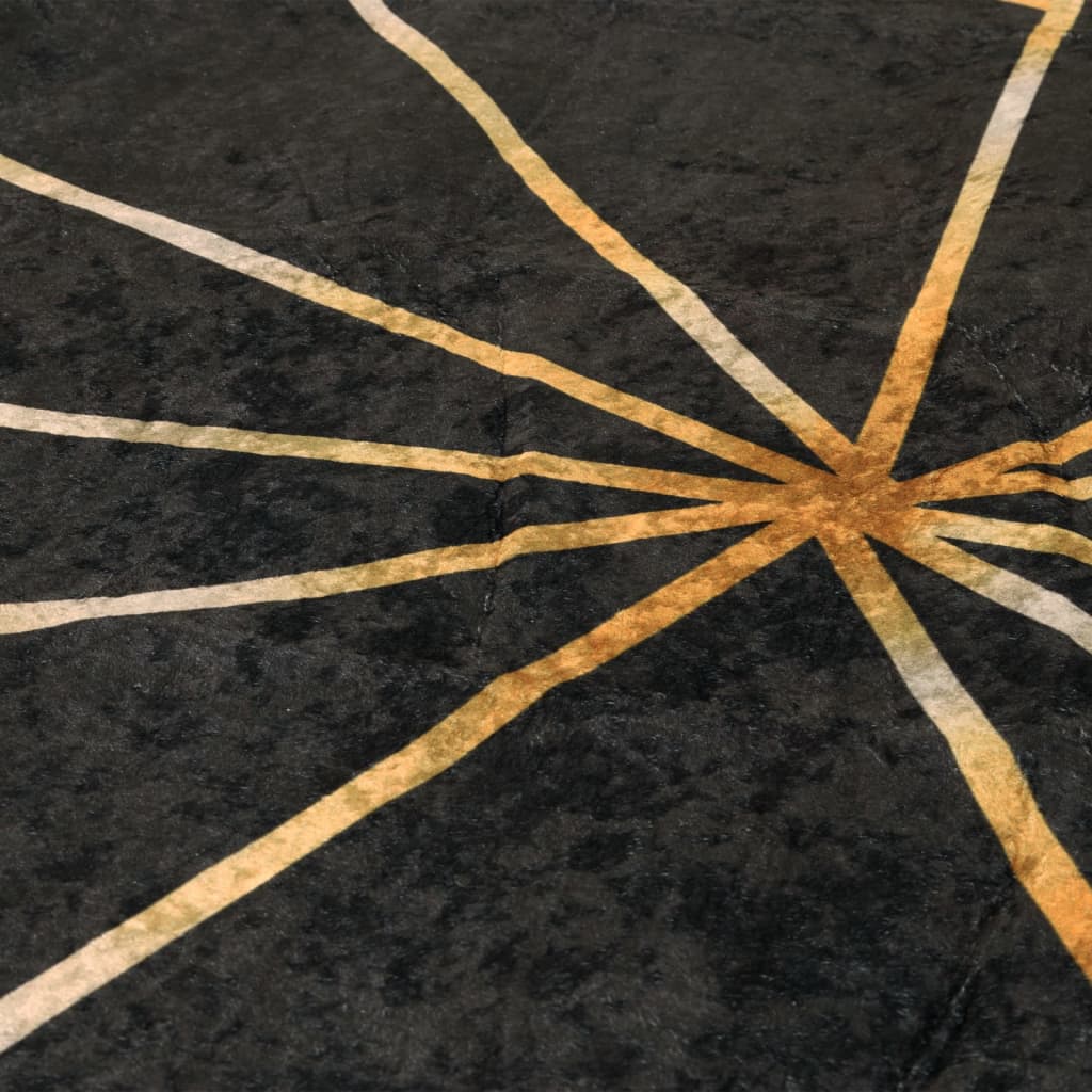 Rug Washable Black and Gold 80x150 cm