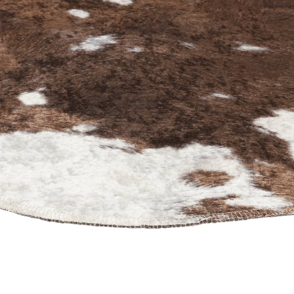 vidaXL Rug Brown and White 120x170 cm Cow Pattern Washable Anti Slip