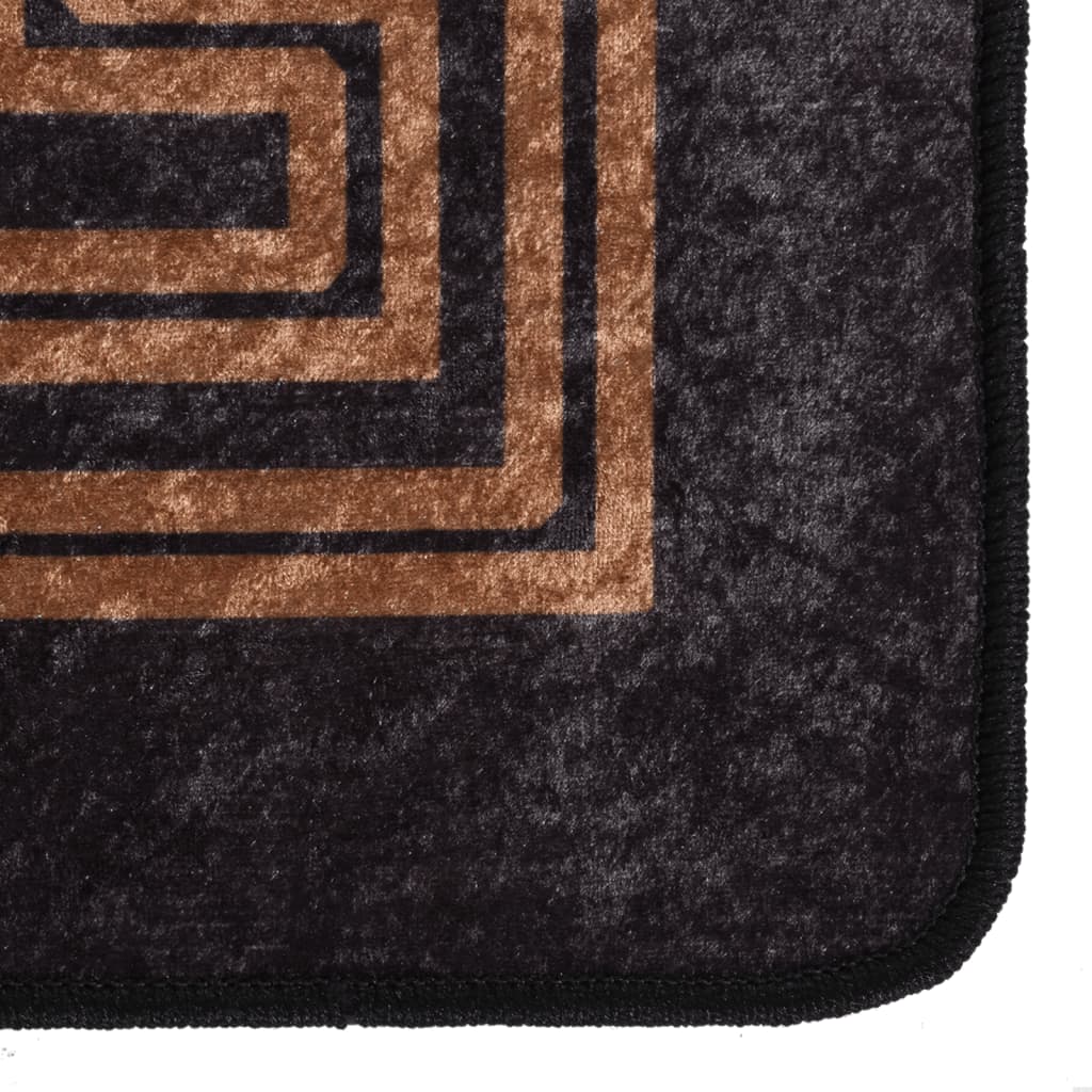 vidaXL Rug Washable Black and Gold 400x300 cm Anti Slip
