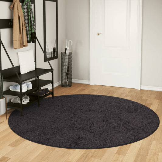 vidaXL Rug Washable Anthracite Ø 200 cm Anti Slip