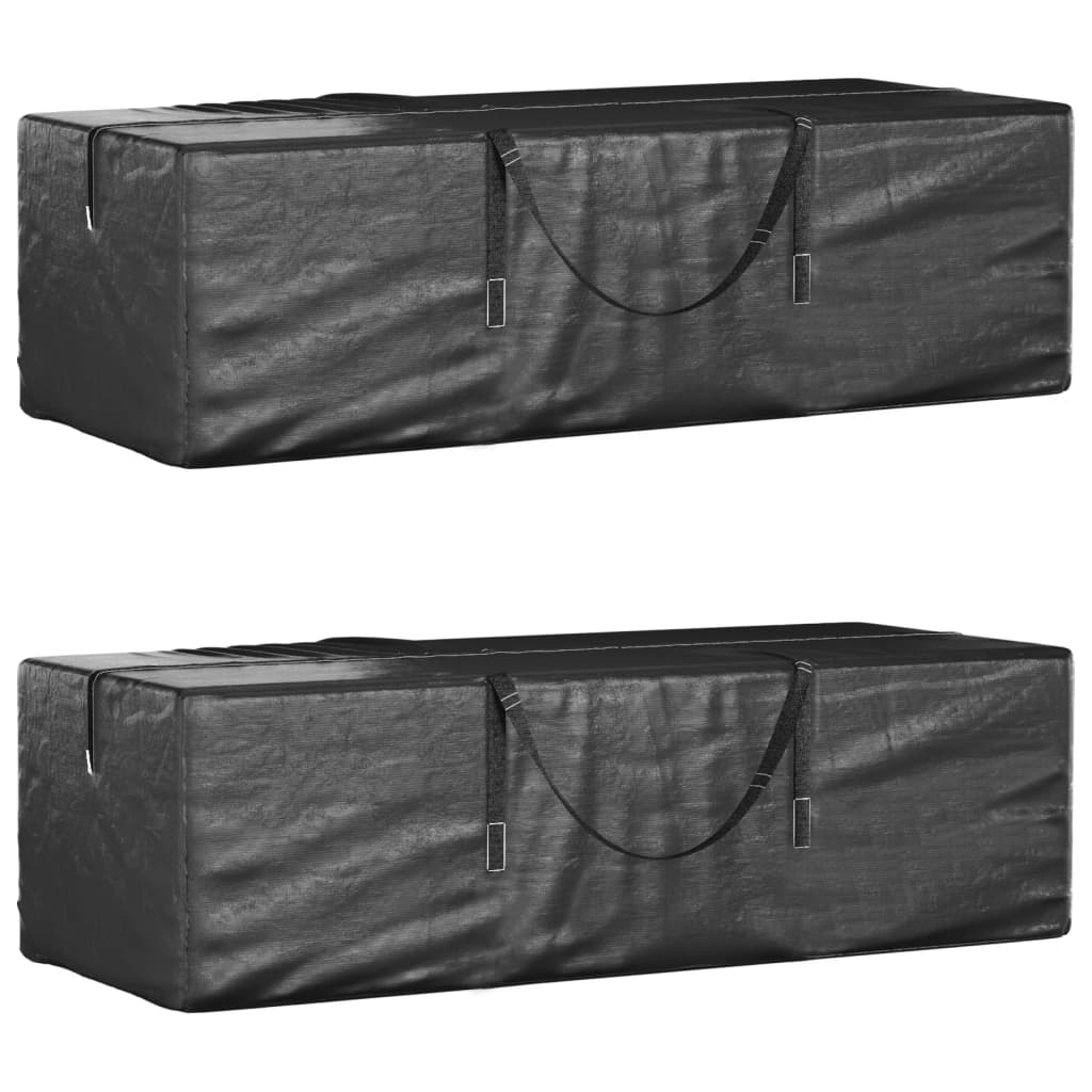 vidaXL Christmas Tree Storage Bags 2 pcs Black Polyethylene