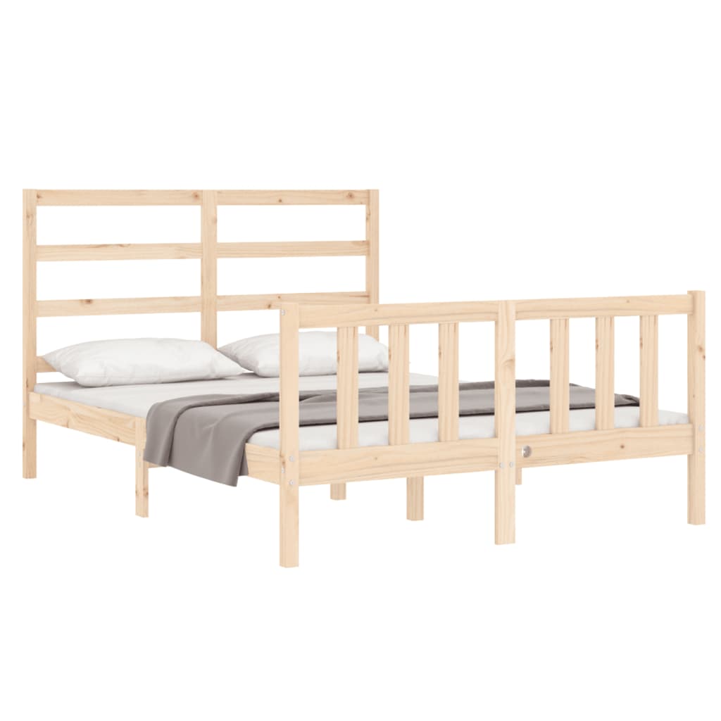 vidaXL Bed Frame without Mattress 140x200 cm Solid Wood Pine