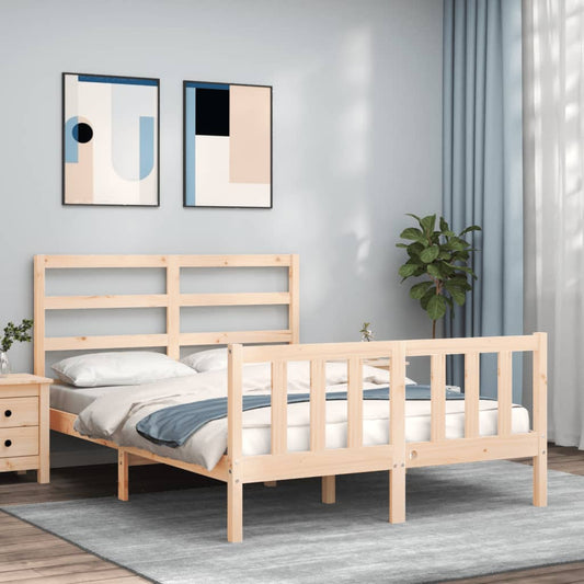 vidaXL Bed Frame without Mattress 140x200 cm Solid Wood Pine