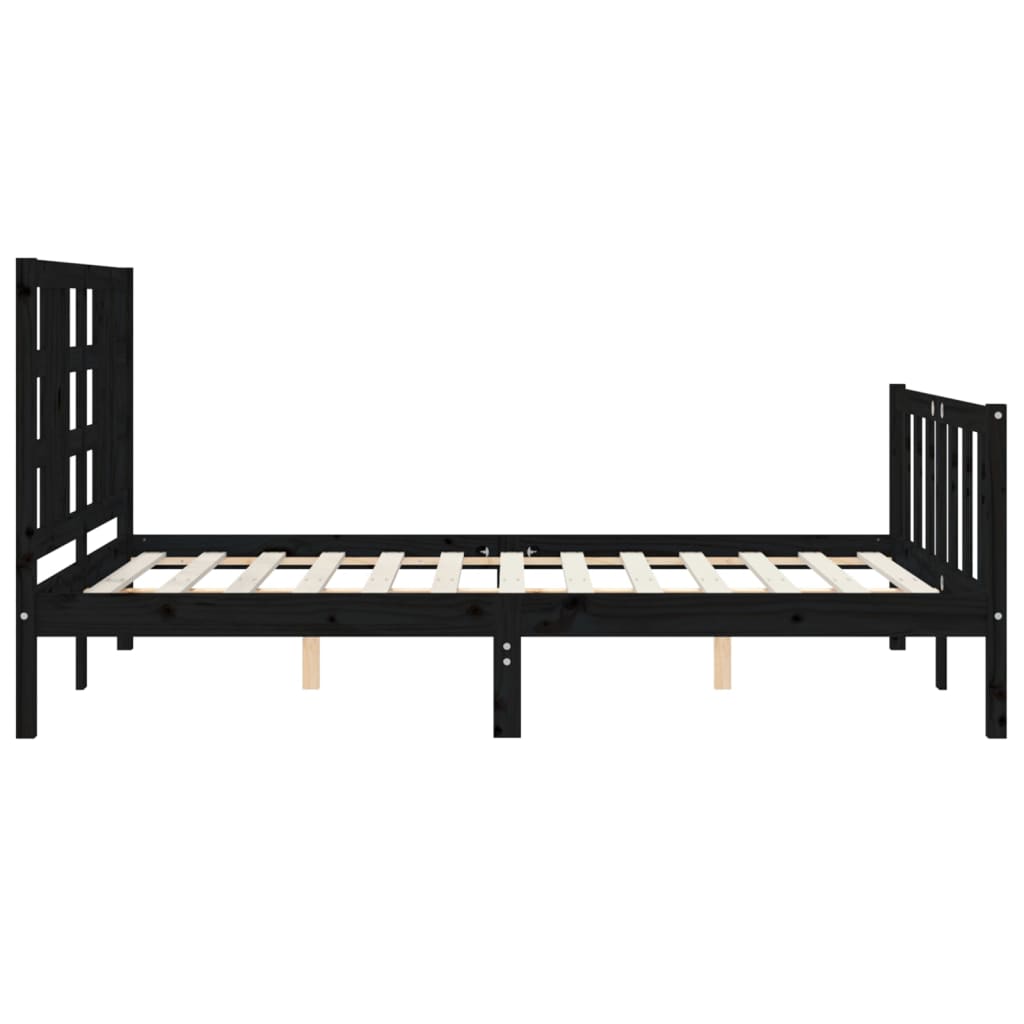 vidaXL Bed Frame without Mattress Black 140x200 cm Solid Wood Pine