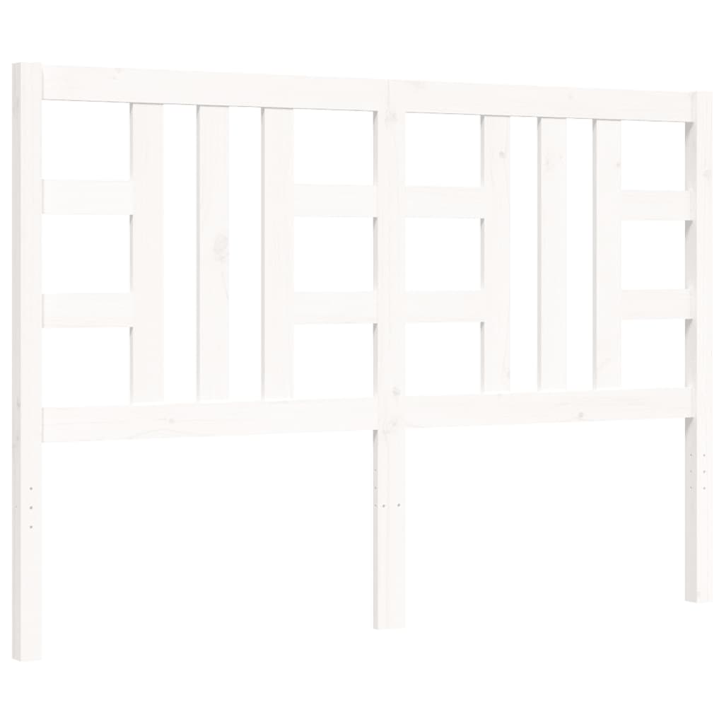 vidaXL Bed Frame without Mattress White King Size Solid Wood Pine