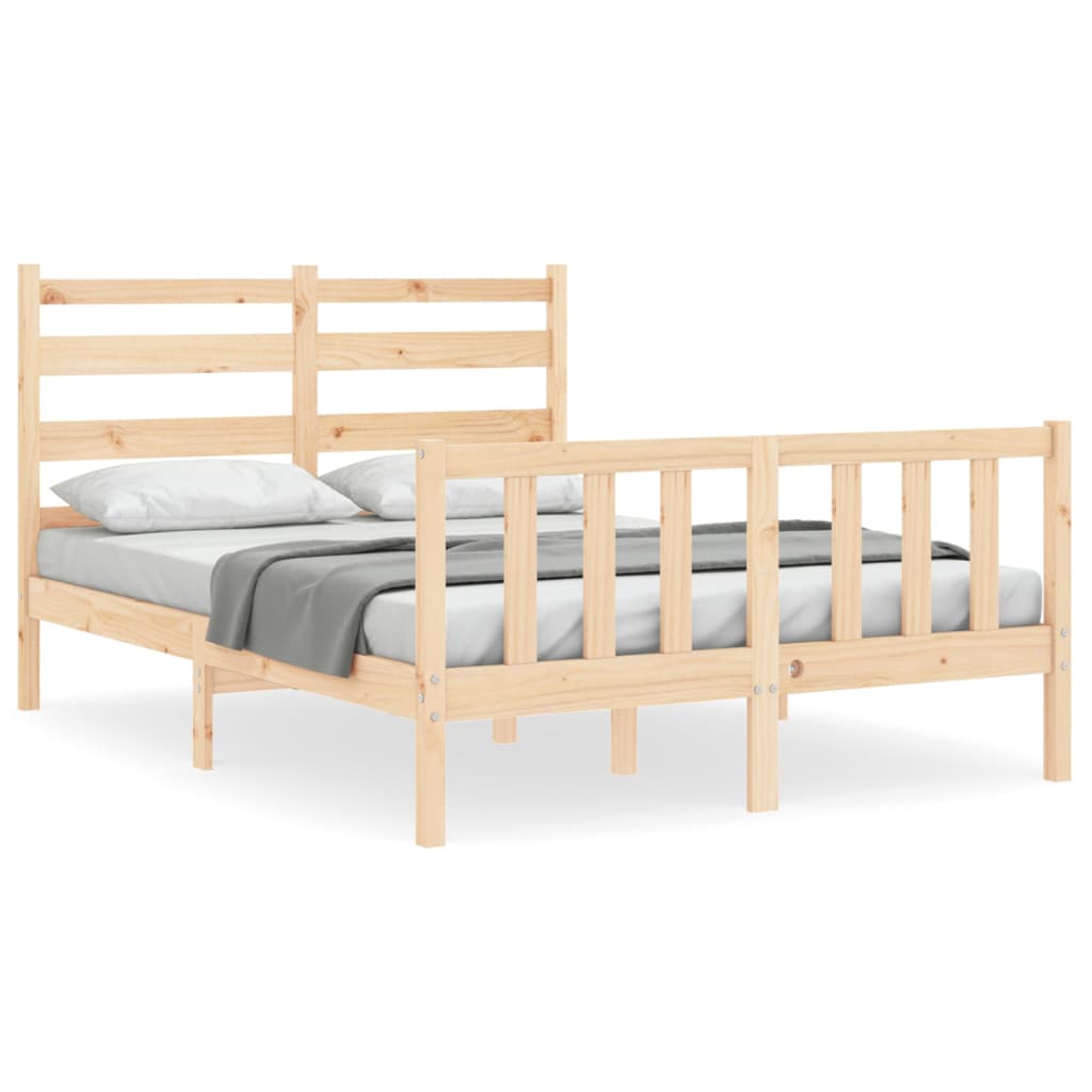 vidaXL Bed Frame without Mattress Double Solid Wood Pine