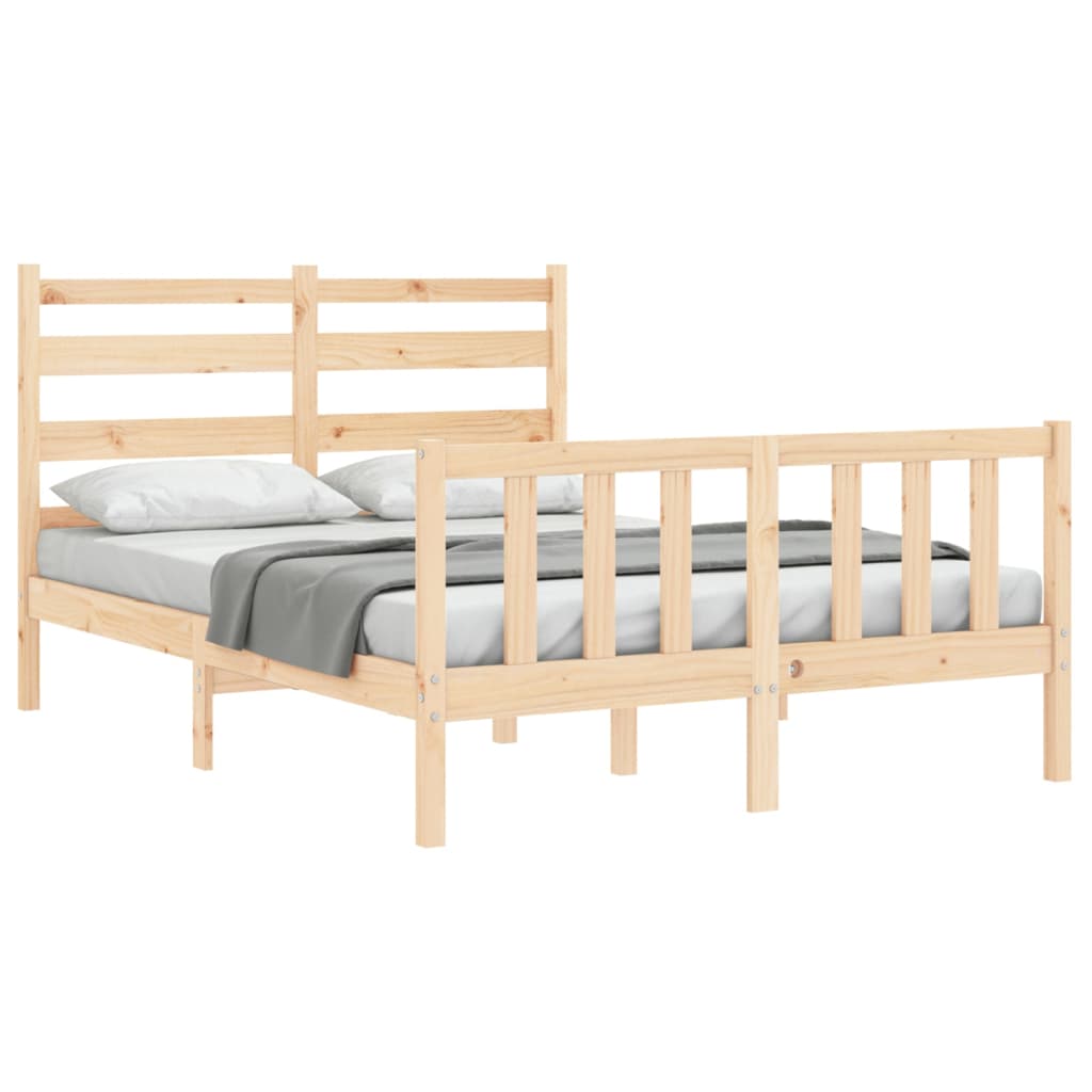 vidaXL Bed Frame without Mattress Double Solid Wood Pine