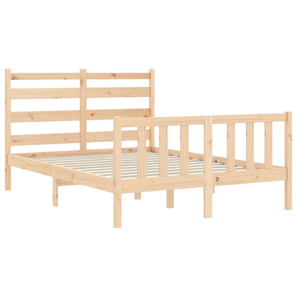 vidaXL Bed Frame without Mattress Double Solid Wood Pine