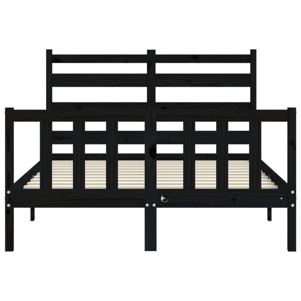 vidaXL Bed Frame without Mattress Black 140x200 cm Solid Wood Pine