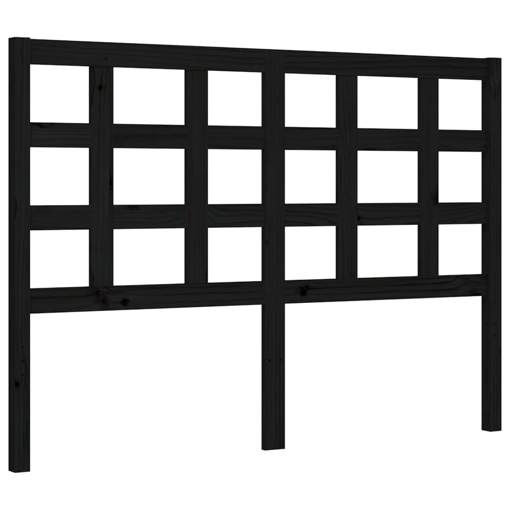 vidaXL Bed Frame without Mattress Black 140x200 cm Solid Wood Pine