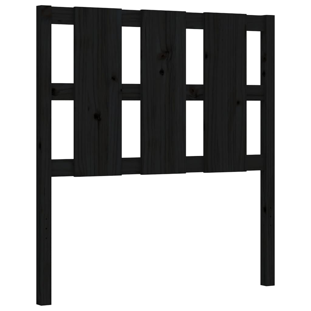 vidaXL Bed Frame without Mattress Black Small Single Solid Wood Pine