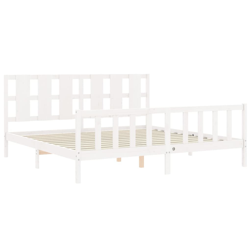 vidaXL Bed Frame without Mattress White 200x200 cm Solid Wood Pine