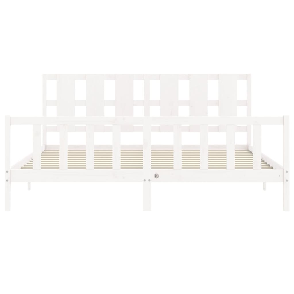 vidaXL Bed Frame without Mattress White 200x200 cm Solid Wood Pine