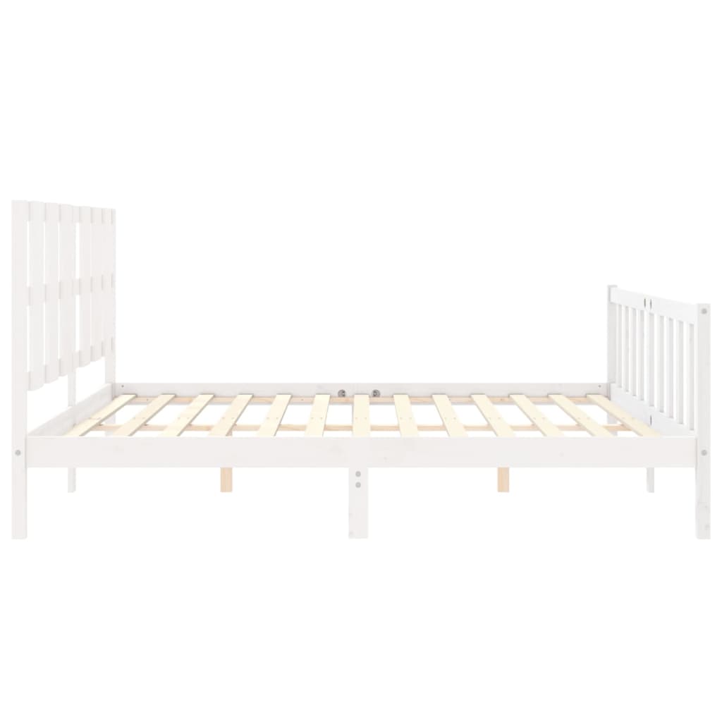 vidaXL Bed Frame without Mattress White 200x200 cm Solid Wood Pine