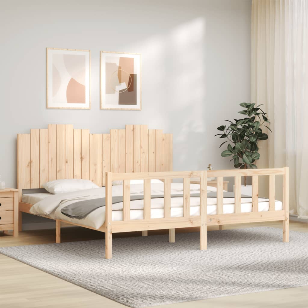 vidaXL Bed Frame without Mattress Solid Wood Pine