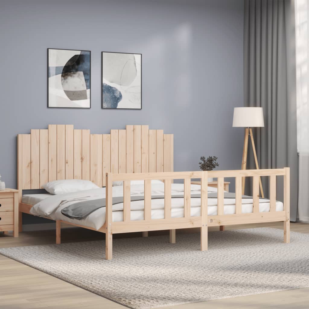 vidaXL Bed Frame without Mattress Solid Wood Pine