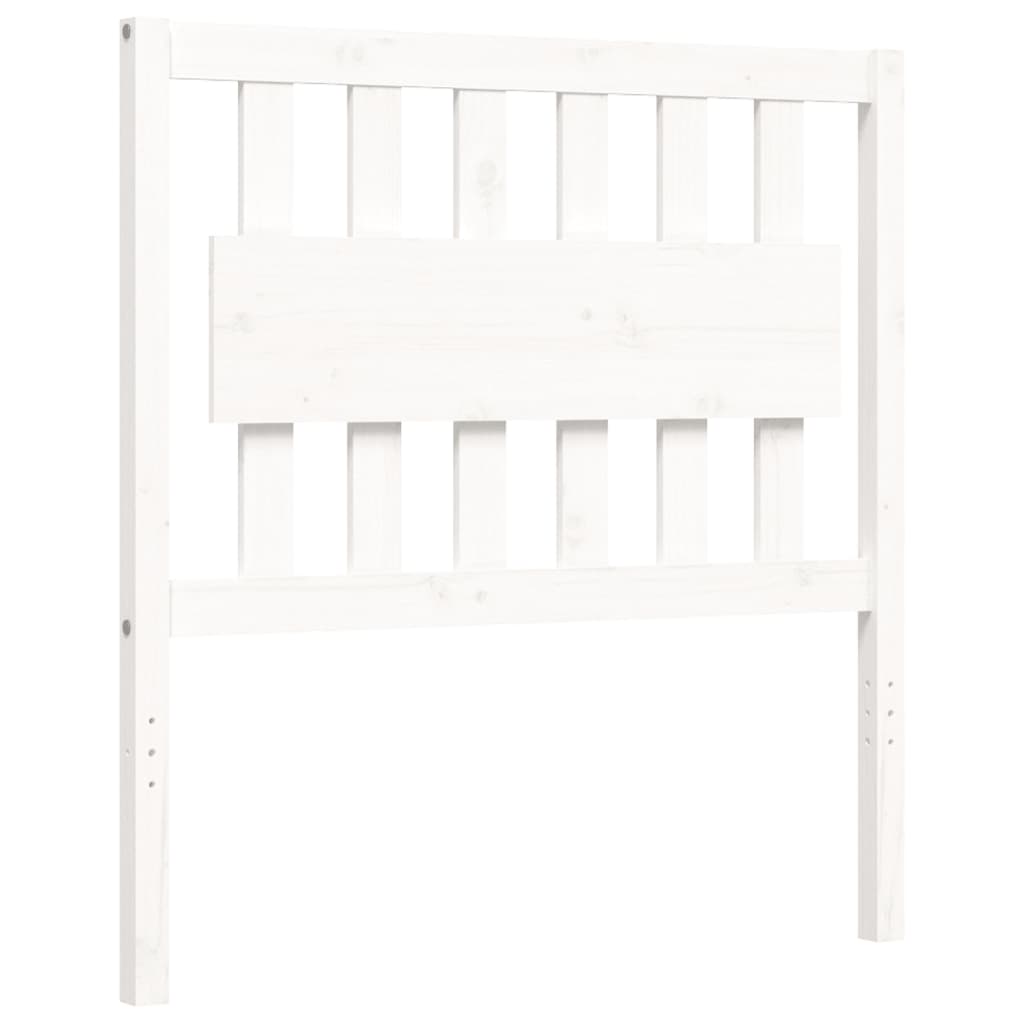 vidaXL Bed Frame without Mattress White Single Solid Wood Pine