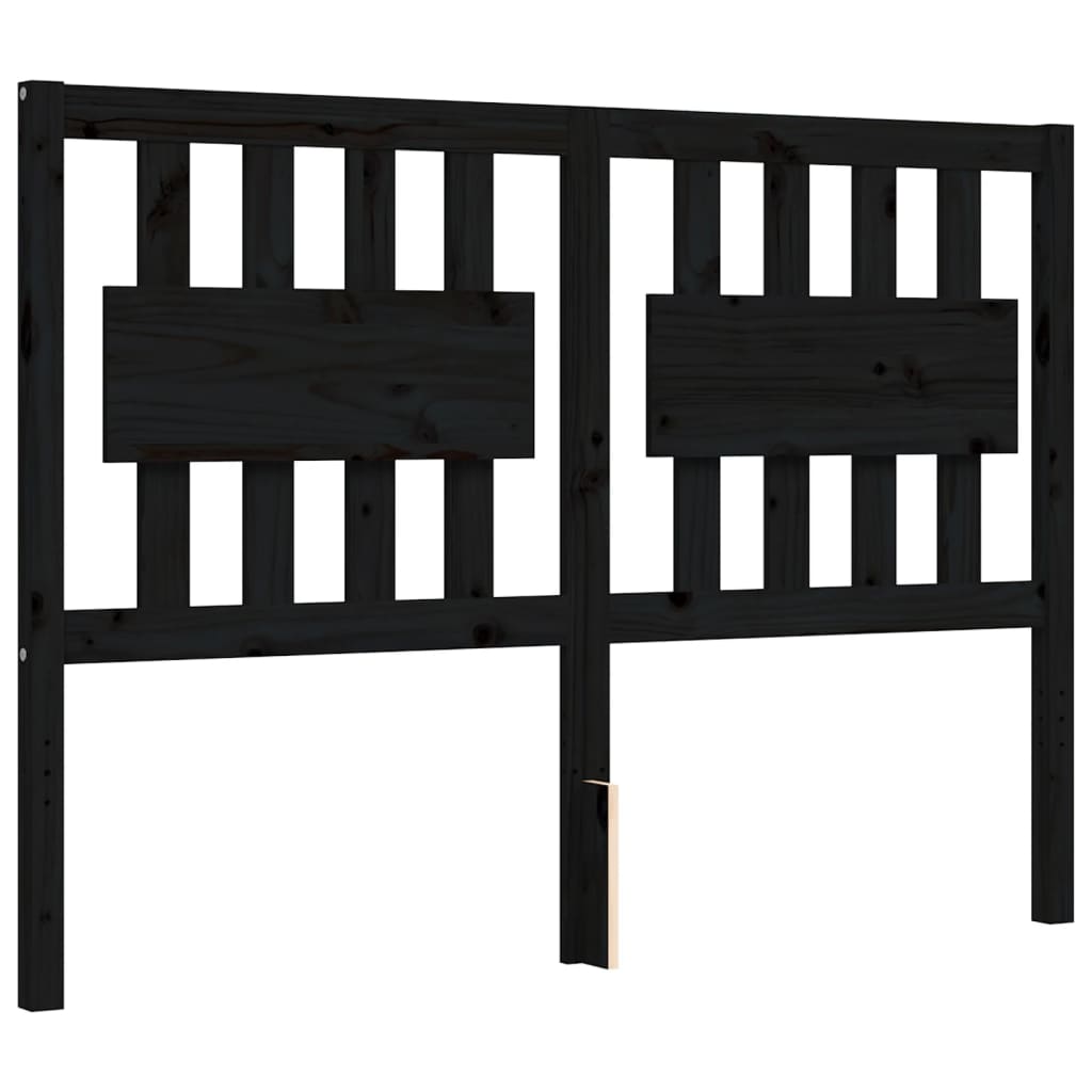 vidaXL Bed Frame without Mattress Black 140x200 cm Solid Wood Pine