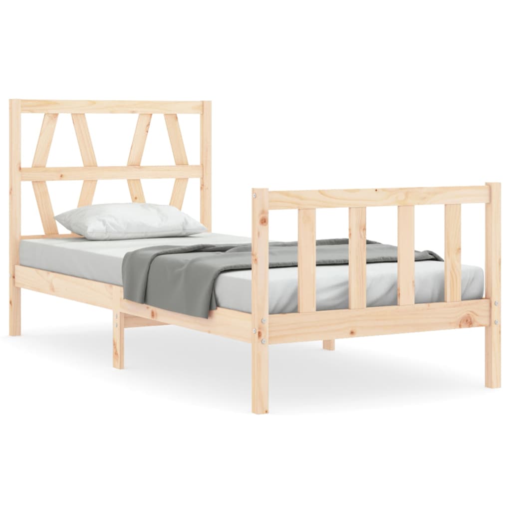 vidaXL Bed Frame without Mattress Single Solid Wood Pine