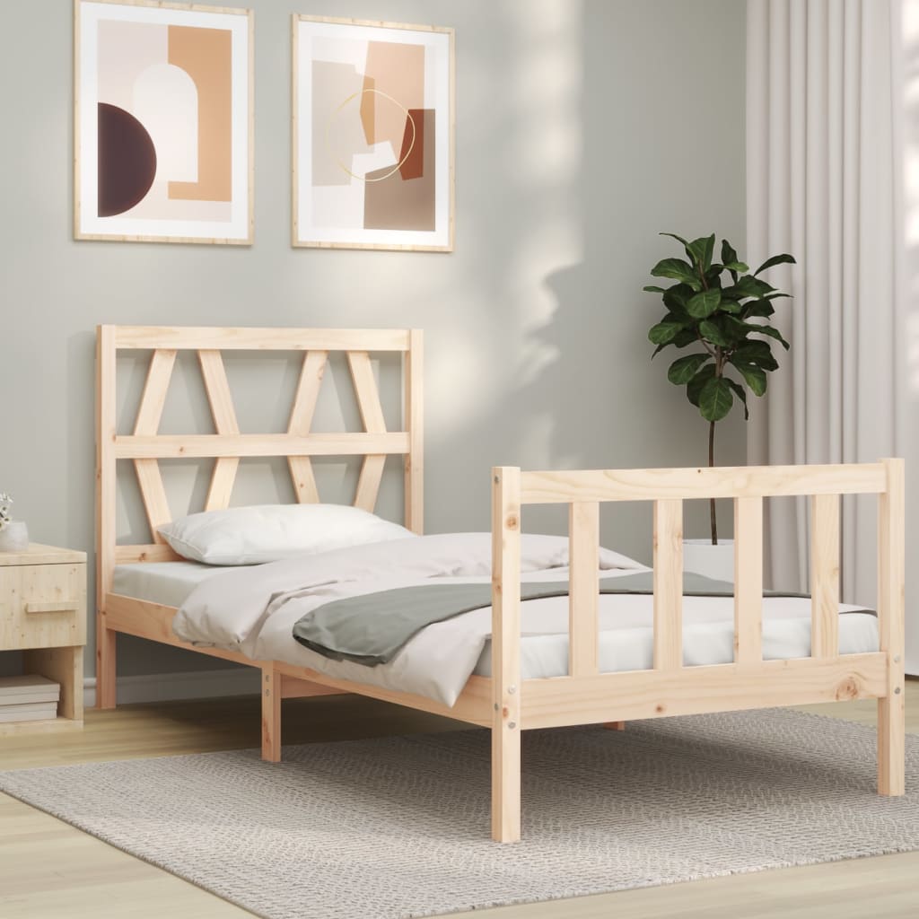 vidaXL Bed Frame without Mattress Single Solid Wood Pine