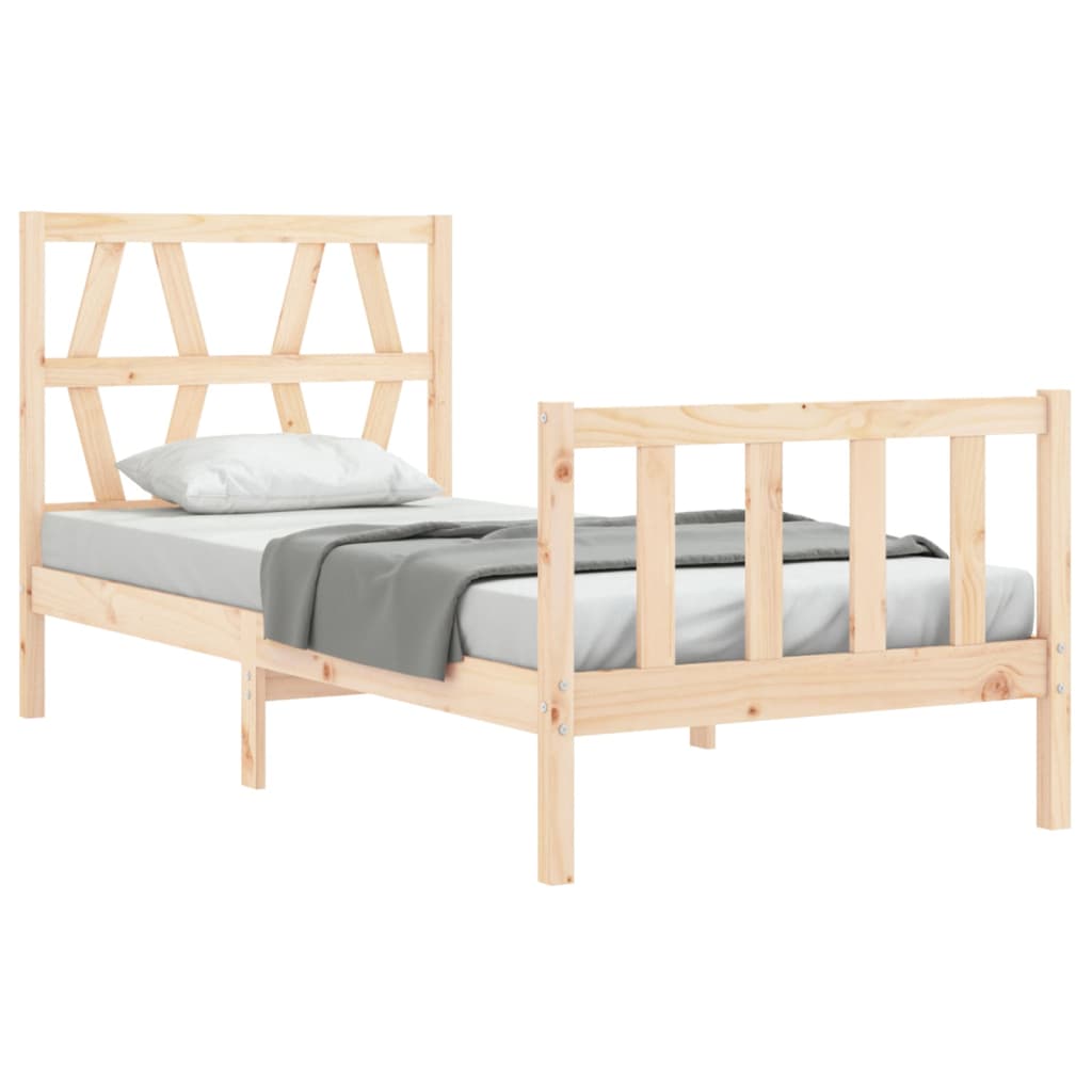 vidaXL Bed Frame without Mattress Single Solid Wood Pine