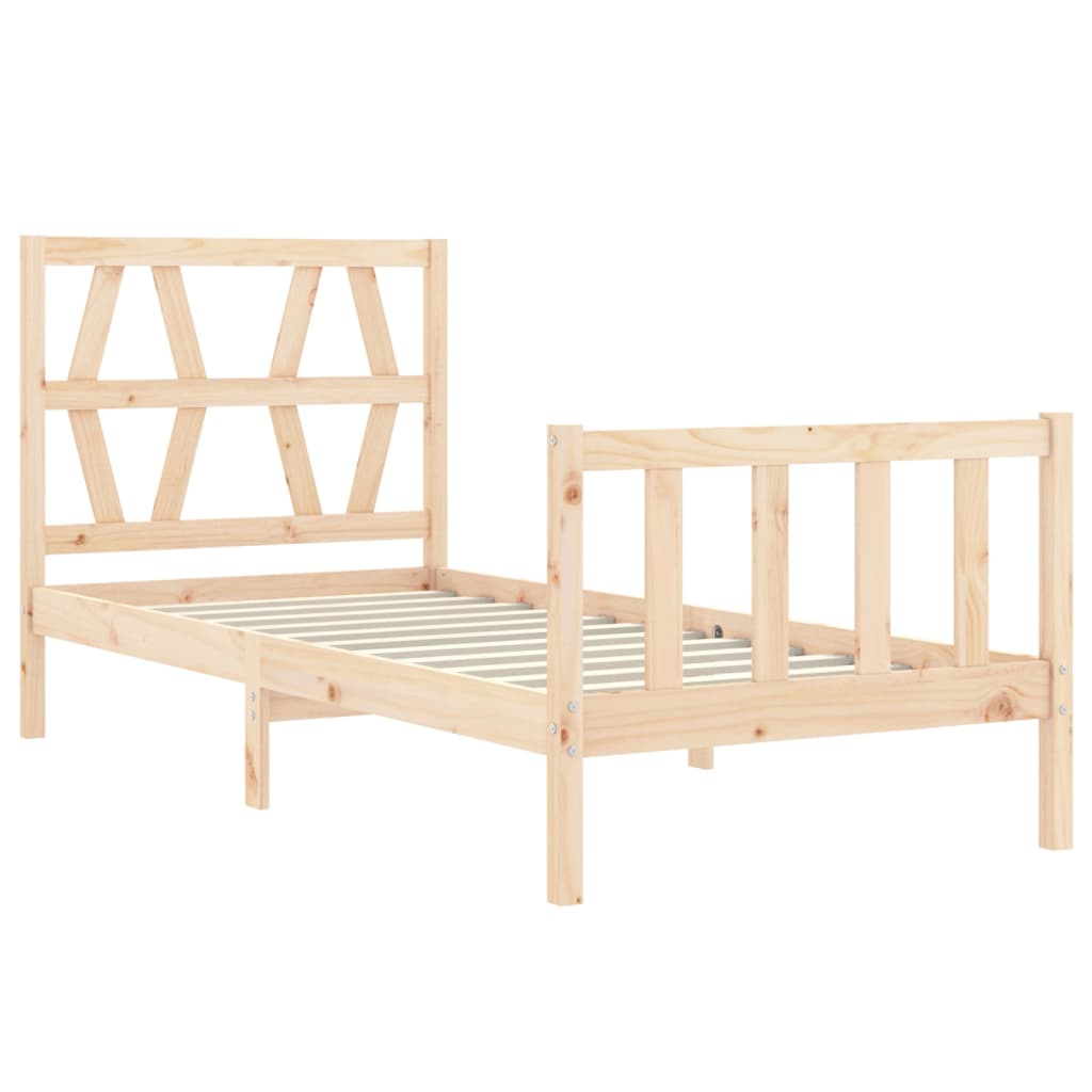 vidaXL Bed Frame without Mattress Single Solid Wood Pine