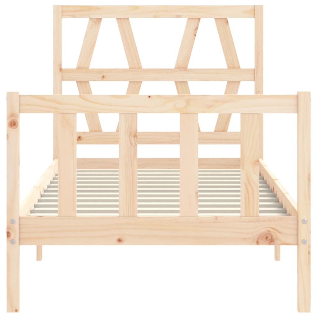 vidaXL Bed Frame without Mattress Single Solid Wood Pine