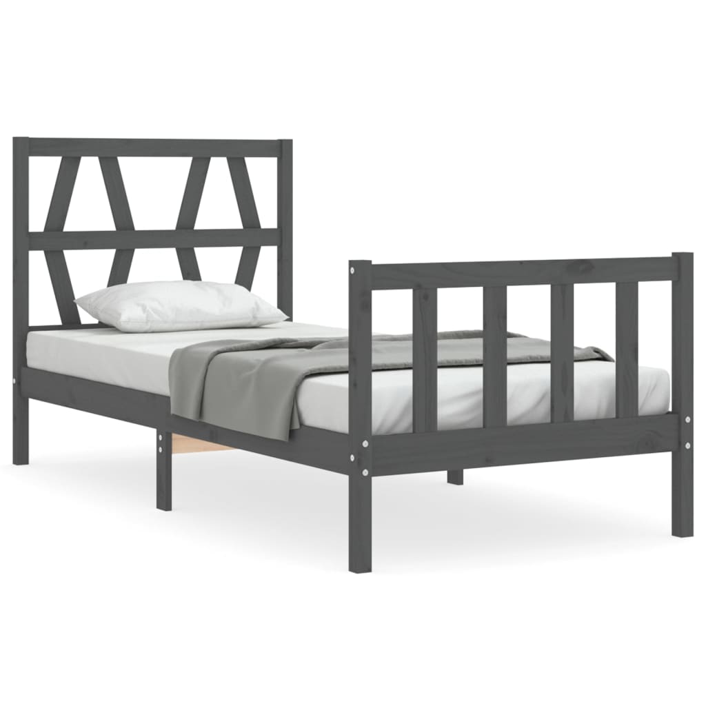 vidaXL Bed Frame without Mattress Black 90x200 cm Solid Wood Pine