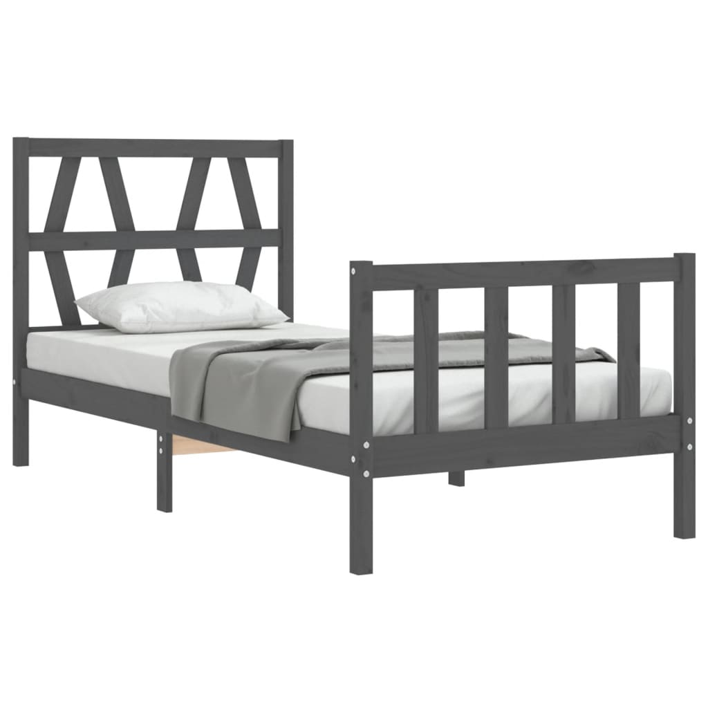 vidaXL Bed Frame without Mattress Black 90x200 cm Solid Wood Pine