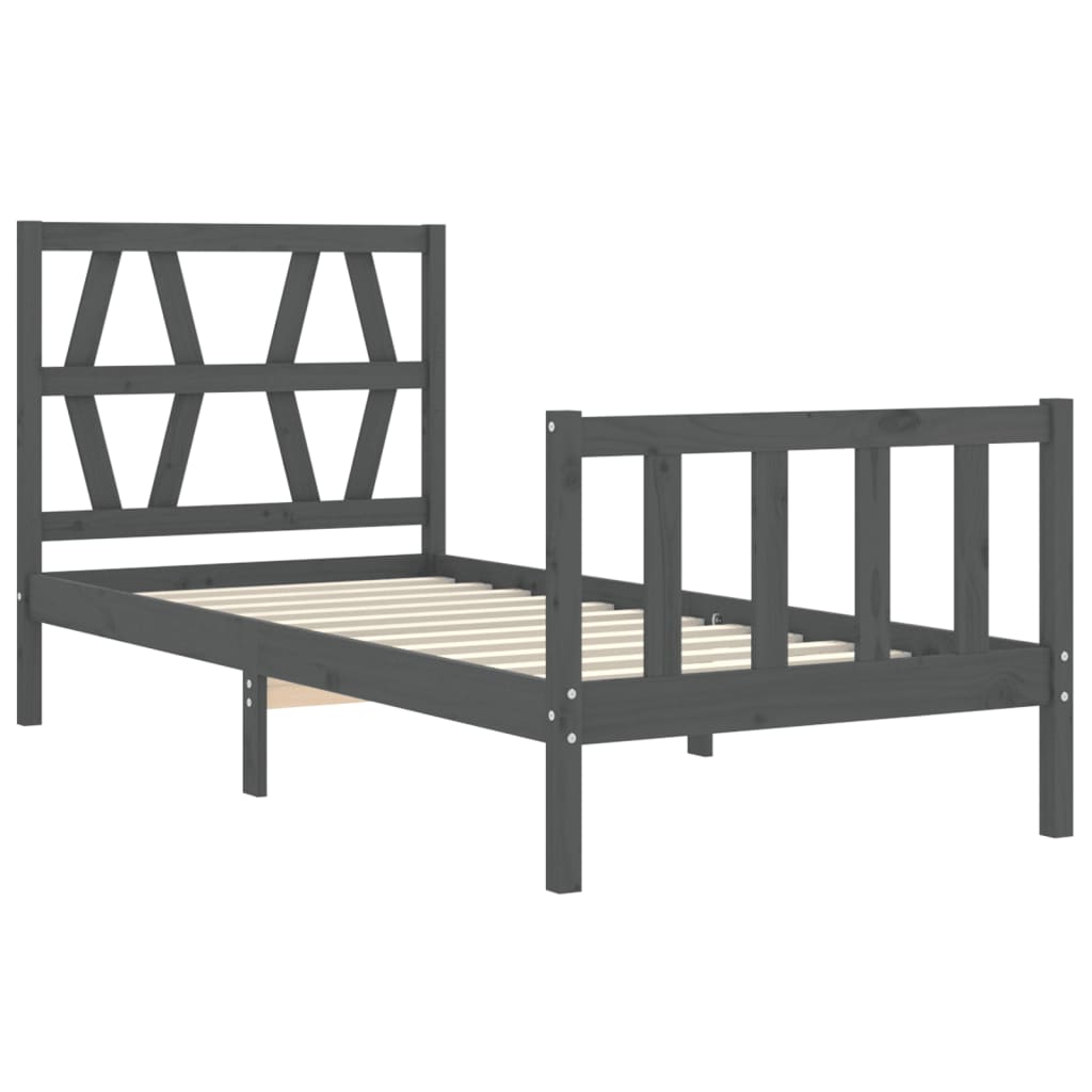 vidaXL Bed Frame without Mattress Black 90x200 cm Solid Wood Pine