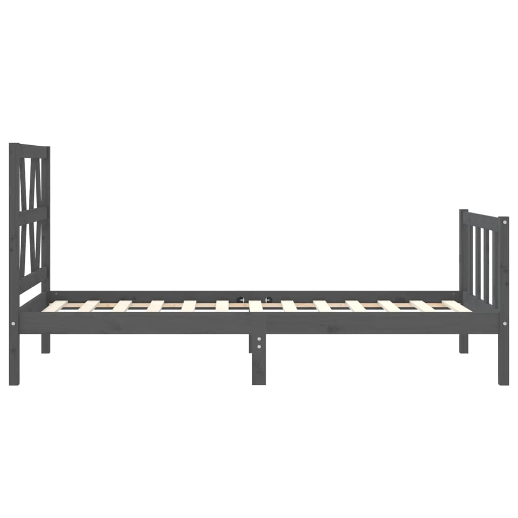 vidaXL Bed Frame without Mattress Black 90x200 cm Solid Wood Pine