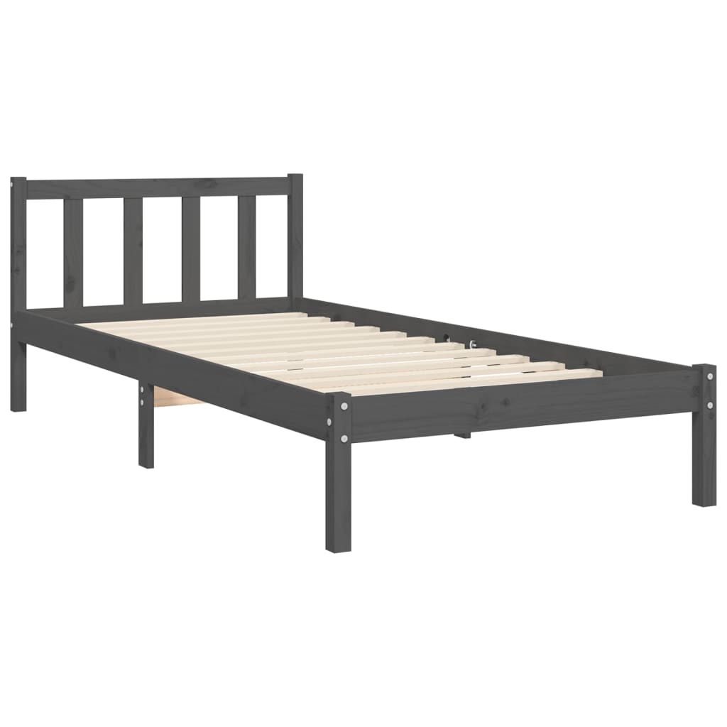 vidaXL Bed Frame without Mattress Black 90x200 cm Solid Wood Pine