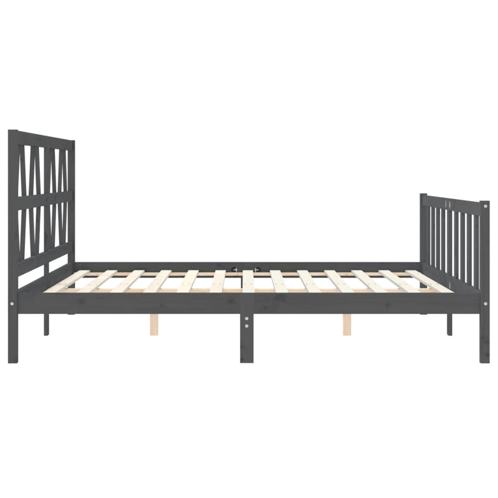 vidaXL Bed Frame without Mattress Grey 200x200 cm Solid Wood Pine