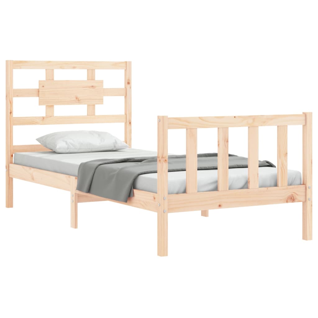 vidaXL Bed Frame without Mattress Small Single Solid Wood Pine