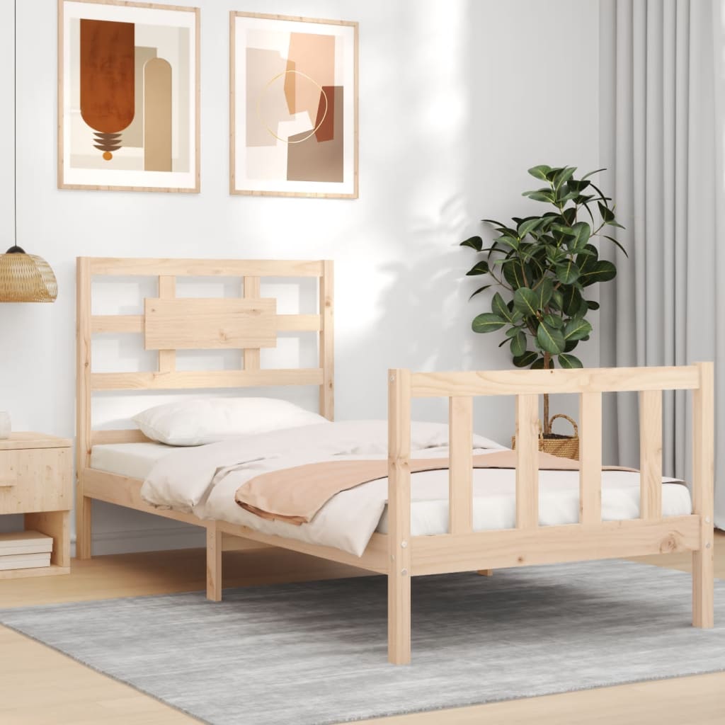 vidaXL Bed Frame without Mattress Small Single Solid Wood Pine