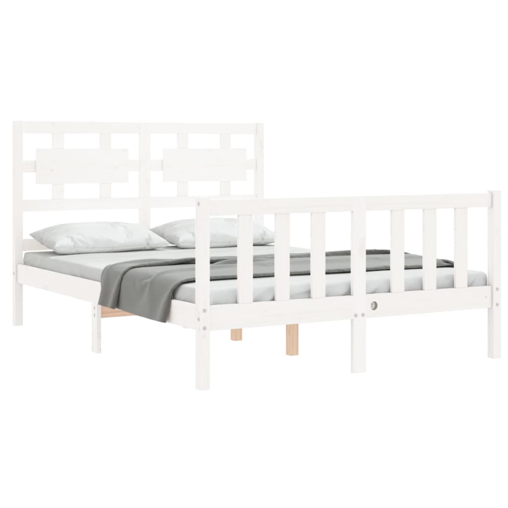 vidaXL Bed Frame without Mattress White 120x200 cm Solid Wood Pine