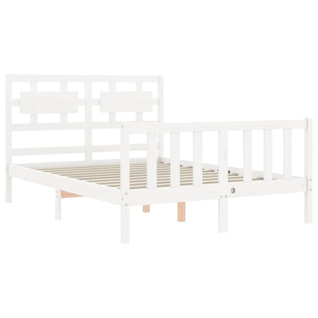 vidaXL Bed Frame without Mattress White 120x200 cm Solid Wood Pine