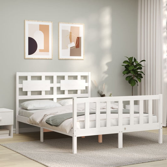 vidaXL Bed Frame without Mattress White 120x200 cm Solid Wood Pine