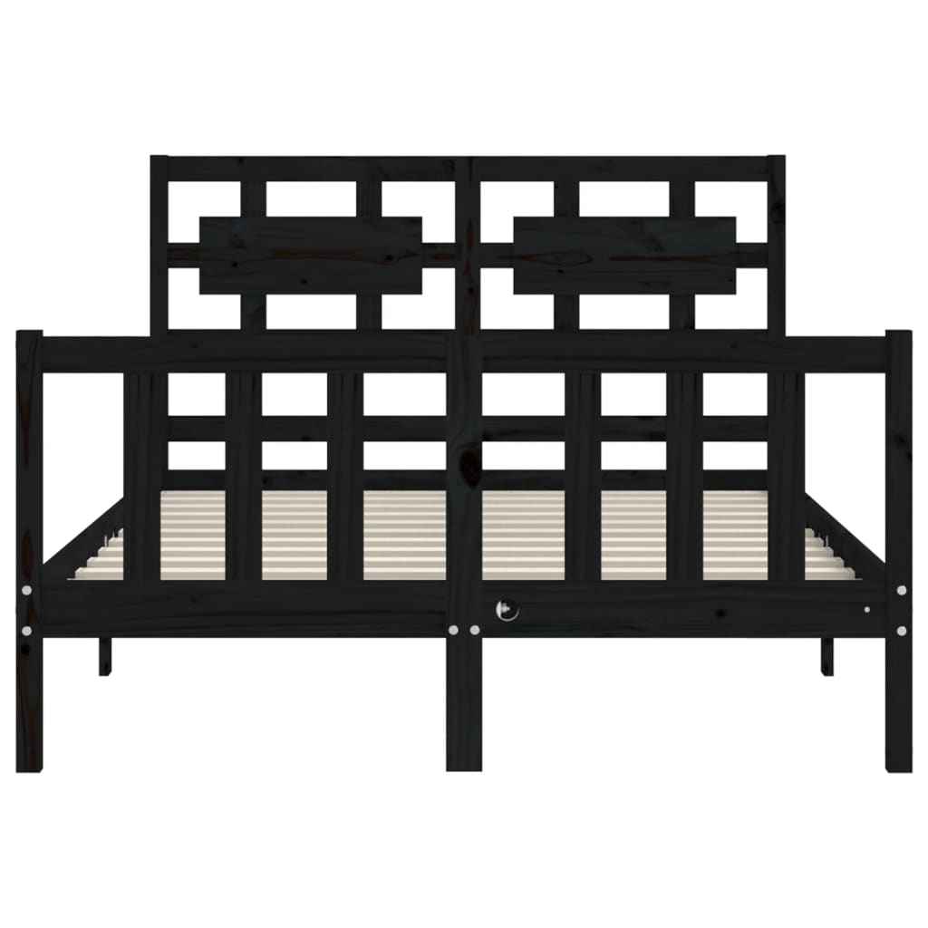 vidaXL Bed Frame without Mattress Black 120x200 cm Solid Wood Pine