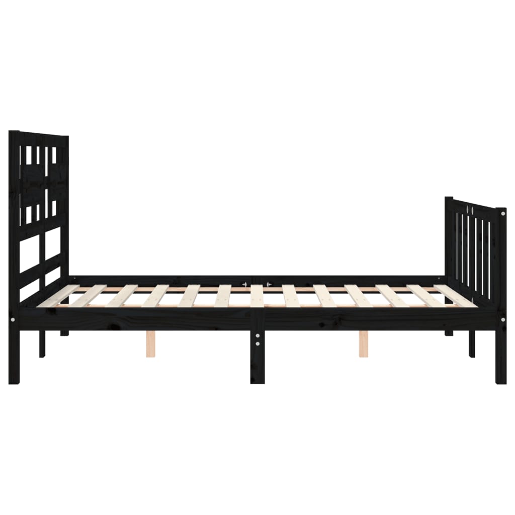 vidaXL Bed Frame without Mattress Black 120x200 cm Solid Wood Pine